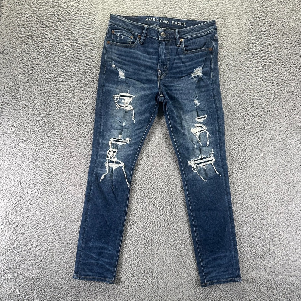 American Eagle Outfitters AirFlex+ Jeans Mens 32x30 Blue Cotton Denim Skinny